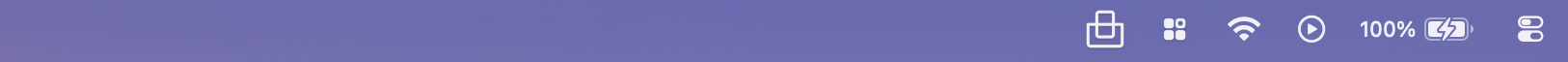 Tuck menu bar with the managed icon group hidden