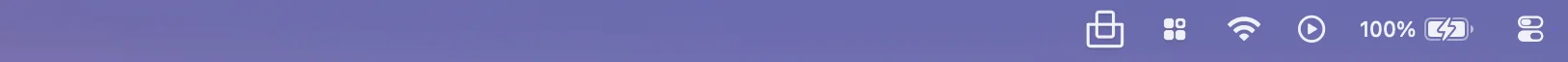 Tuck menu bar with the managed icon group hidden